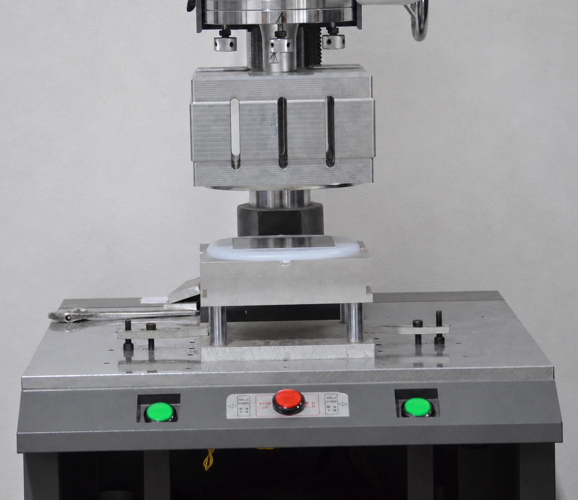 Ultrasonic welding equipment joining a product housing component